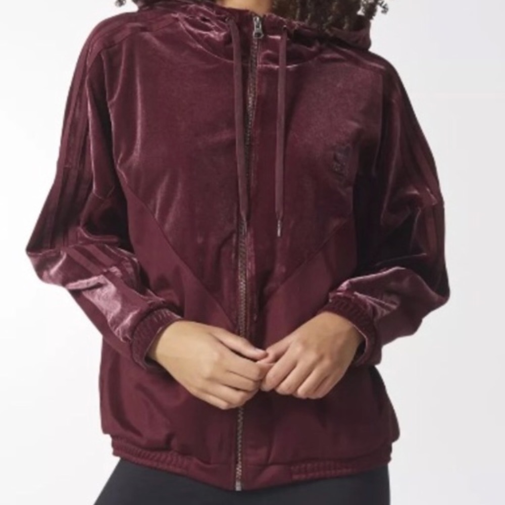 velvet oversized adidas hoodie zip up
